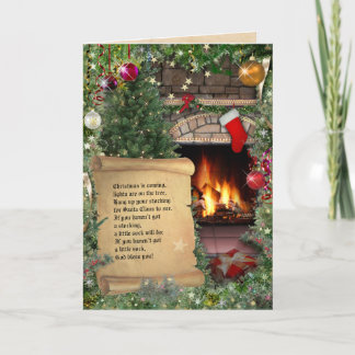 Insert your text on the scroll holiday card