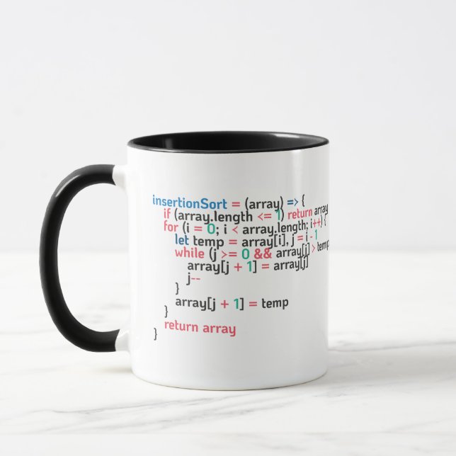 Insertion Sort Programming Code Snippet Mug (Left)