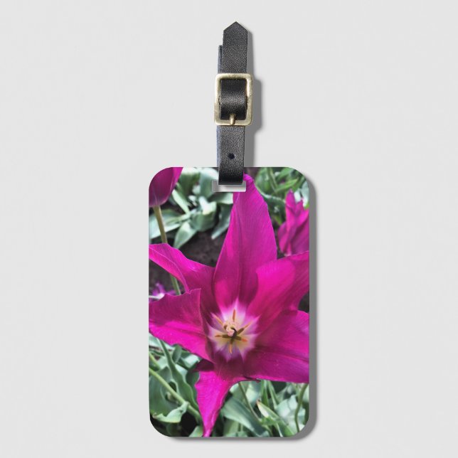 Inside a Purple Dream Tulip Luggage Tag (Front Vertical)
