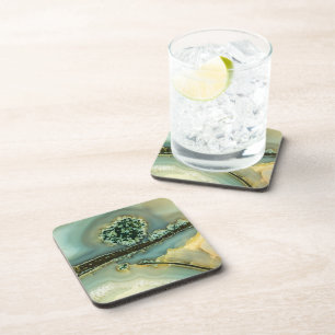 Inside a semi-precious stone coaster