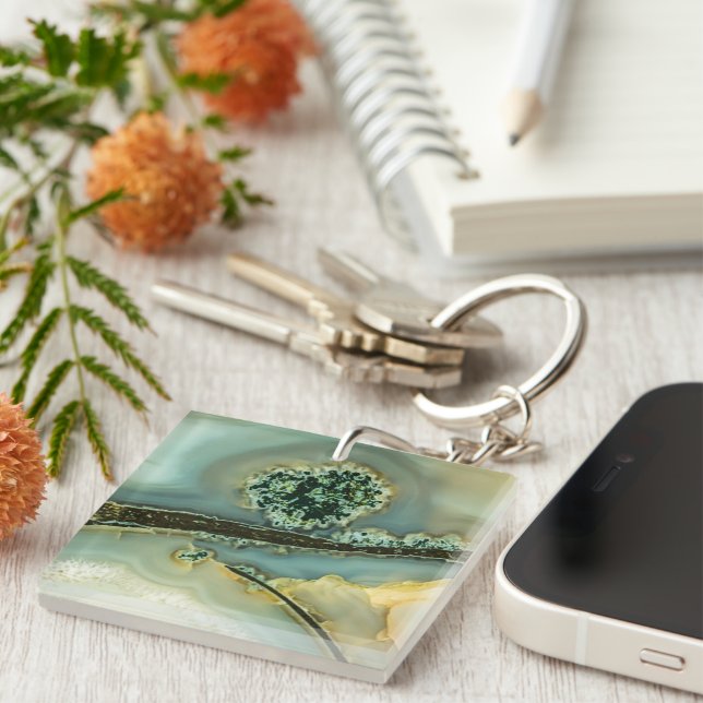 Inside a semi-precious stone key ring (Front Right)
