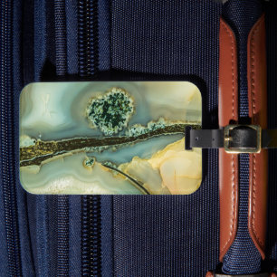 Inside a semi-precious stone luggage tag