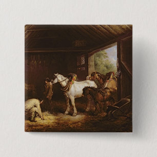 Inside a Stable 15 Cm Square Badge