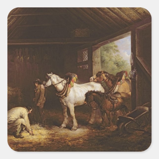 Inside a Stable Square Sticker (Front)