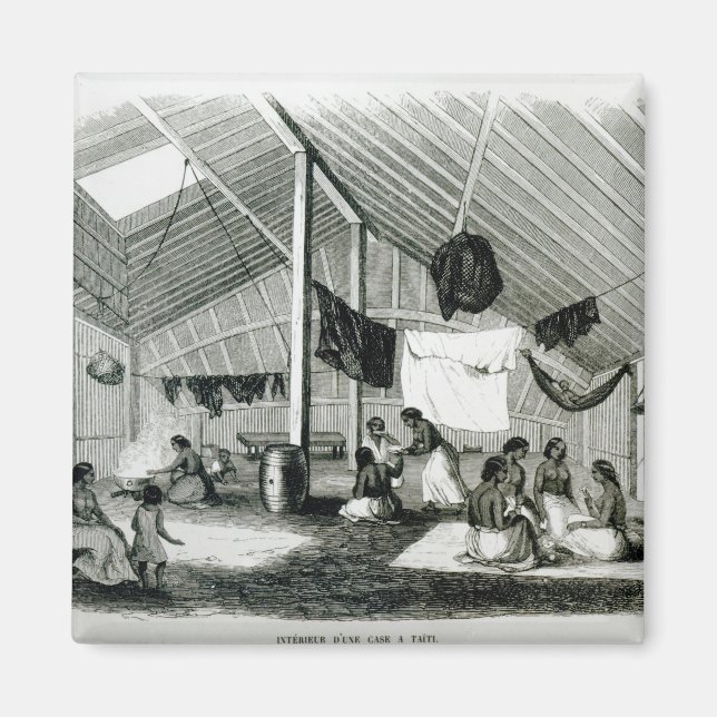 Inside a Tahitan Hut Magnet (Front)