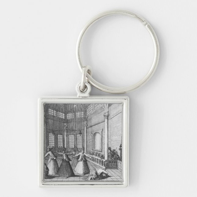 Inside a Turkish Mosque, illustration Key Ring (Front)
