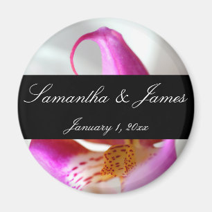 Inside a White Orchid Personal Wedding Magnet