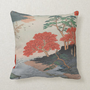 Inside Akiba Shrine Vintage Ukiyo-e Japanese Art Cushion