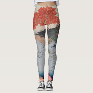 Inside Akiba Shrine Vintage Ukiyo-e Japanese Art Leggings