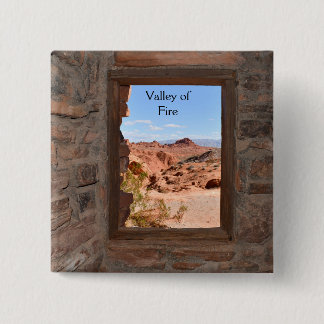 Inside cabin view of the Valley of Fire 15 Cm Square Badge