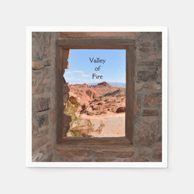 Inside cabin view of the Valley of Fire       Napkin (Front)