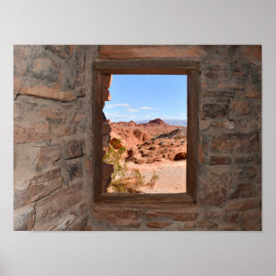 Inside cabin view of the Valley of Fire  Poster