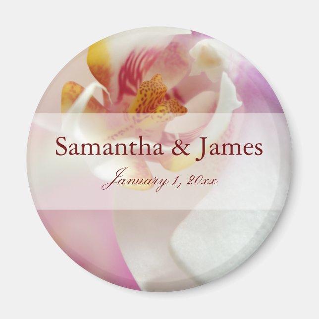 Inside Dark Red and White Orchid Magnet (Front)