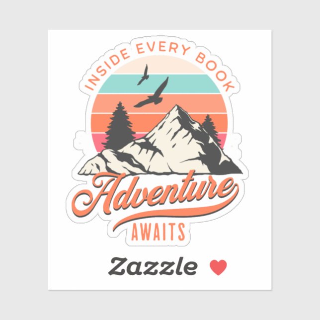 Inside Every Book Adventure Awaits Sticker (Sheet)