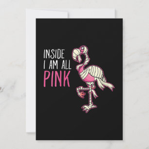 Inside I Am All Pink Flamingo   Funny Flamingo Holiday Card