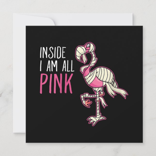 Inside I Am All Pink Flamingo | Funny Flamingo Invitation (Front)