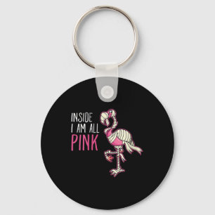 Inside I Am All Pink Flamingo Funny Flamingo Key Ring