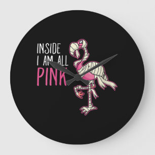 Inside I Am All Pink Flamingo Funny Flamingo Large Clock