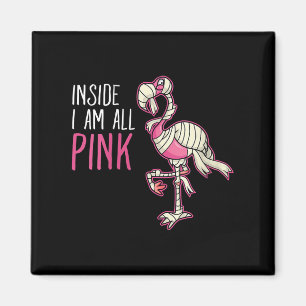 Inside I Am All Pink Flamingo   Funny Flamingo Magnet