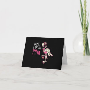 Inside I Am All Pink Flamingo   Funny Flamingo Thank You Card