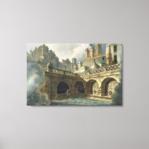 Inside of Queen's Bath, from 'Bath Illustrated by Canvas Print