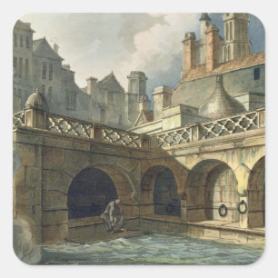 Inside of Queen's Bath, from 'Bath Illustrated by Square Sticker
