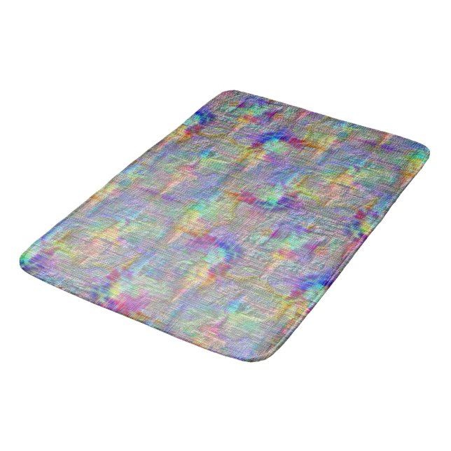 Inside out coloured spots under straight thin line bath mat (Angled)