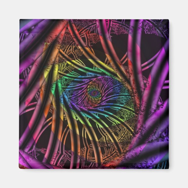 Inside | Rainbow Fractal Art Magnet (Front)