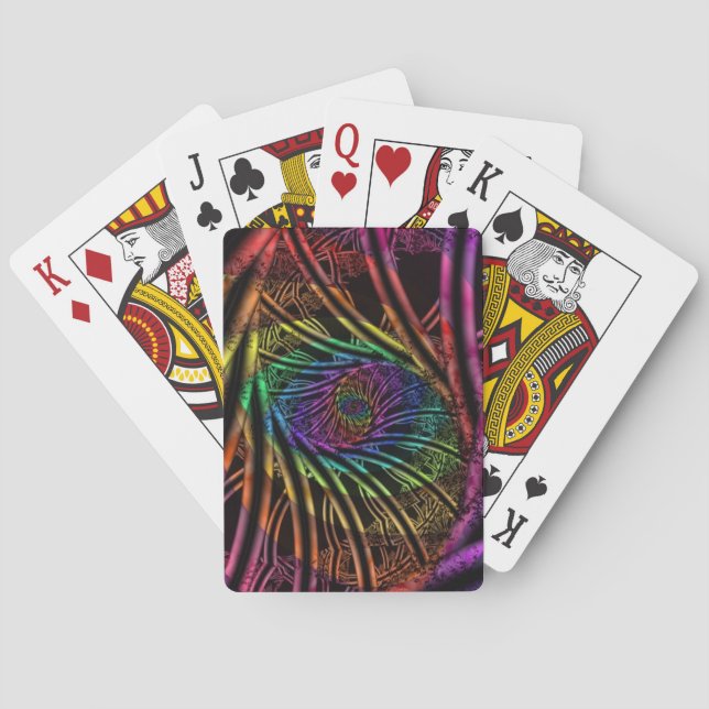 Inside | Rainbow Fractal Art Playing Cards (Back)