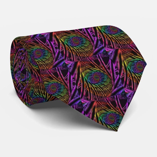 Inside | Rainbow Fractal Art Tie (Rolled)
