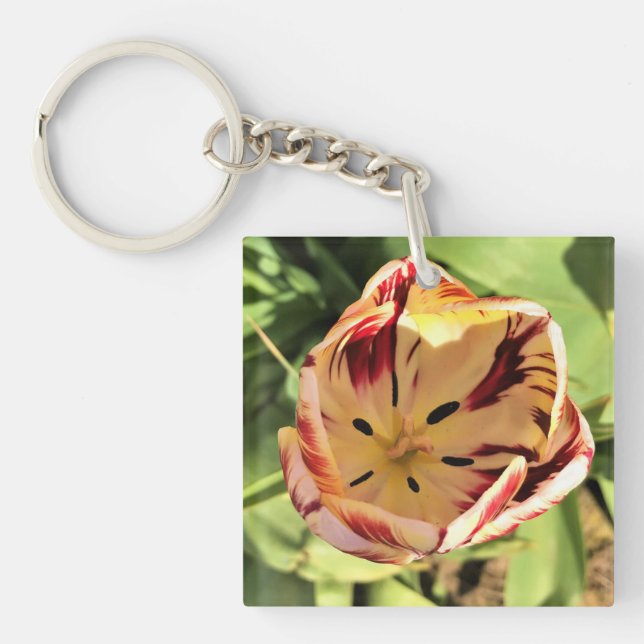 Inside Red & White Tulip Key Ring (Front)