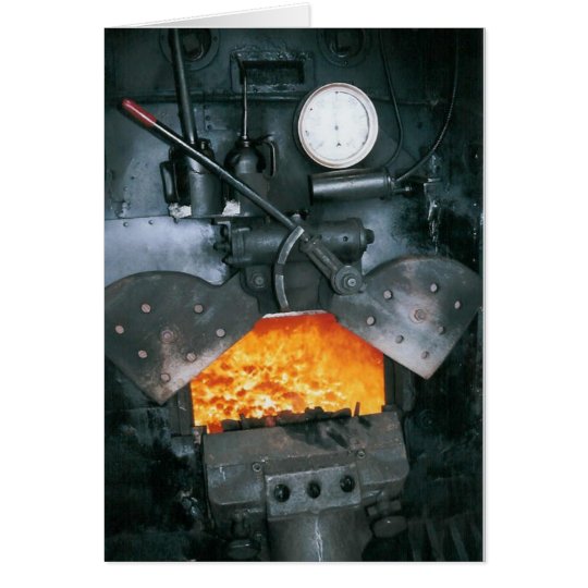 Inside the Cab of a Steam Locomotive Card
