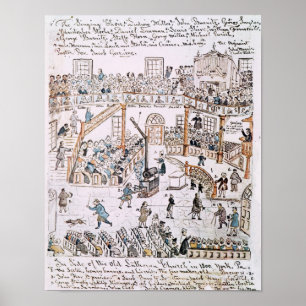 Inside the Old Lutheran Church, York County, 1800 Poster