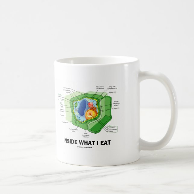 Inside What I Eat (Plant Cell Vegetarian Humour) Coffee Mug (Right)