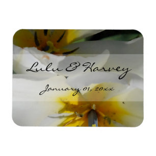 Inside White Lilies Personal Wedding Magnet