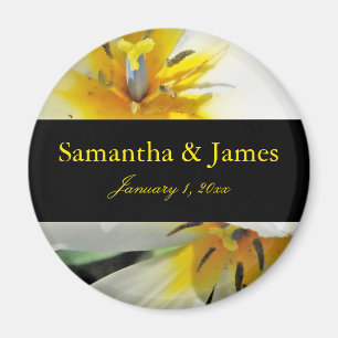 Inside White Lilies Personal Wedding Magnet