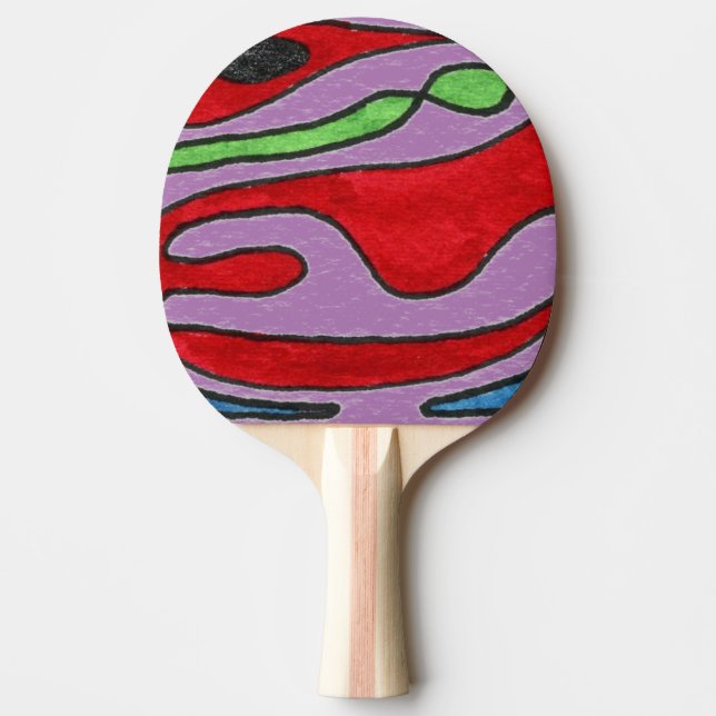 "Insides Out" Abstract Ping Pong Paddle (Front)