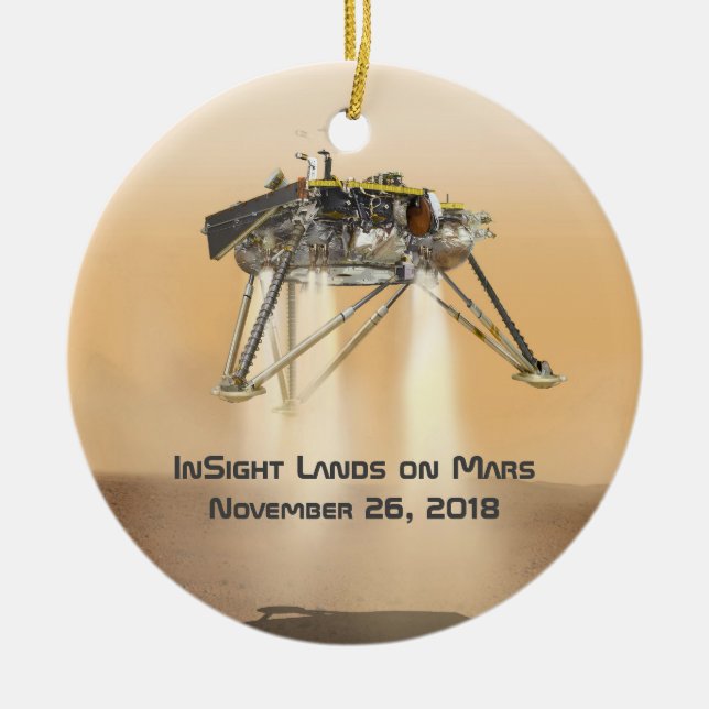 InSight Landing on Mars Ceramic Tree Decoration (Front)
