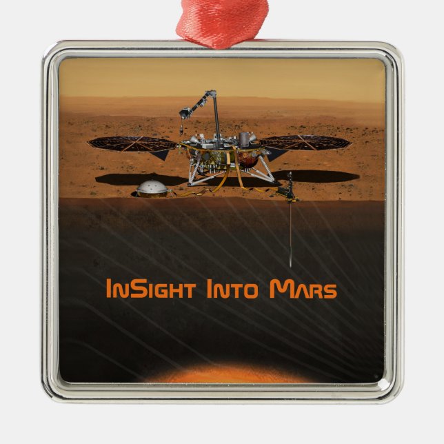 InSight Mars Lander Mission Metal Tree Decoration (Front)