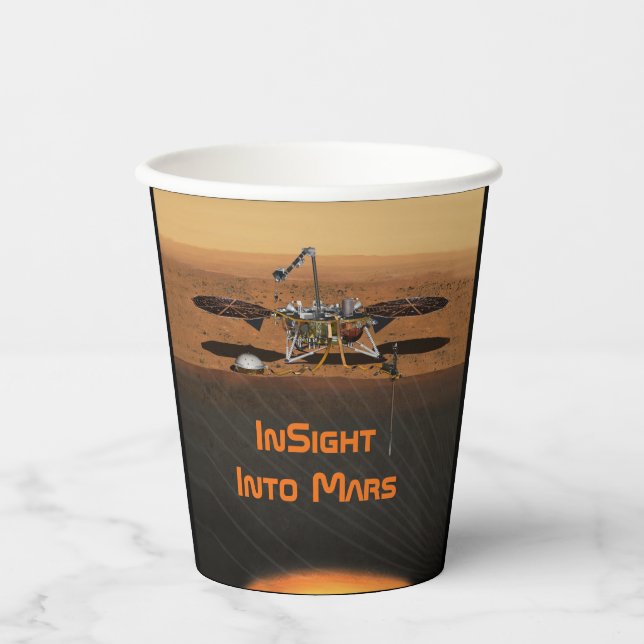 InSight Mars Lander Mission Paper Cups (Front)