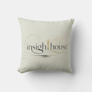 InsightHouse Minimalist Elegant Lighthouse Typogra Cushion