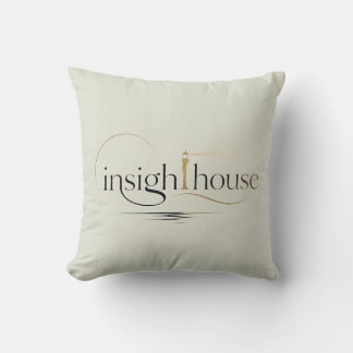 InsightHouse Minimalist Elegant Lighthouse Typogra Cushion