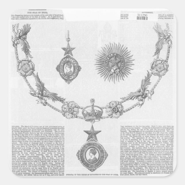 Insignia of the Order of Knighthood Square Sticker (Front)