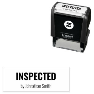 INSPECTED by Inspector's Name Business Template Self-inking Stamp