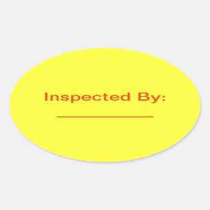 Inspected By Oval Sticker