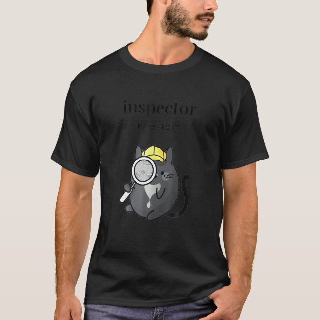 Inspector Pawroit Women S  Detective Cat With Magn T-Shirt (Front)