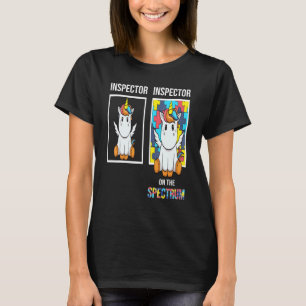Inspector People With Autism Puzzle Unicorn Neurod T-Shirt