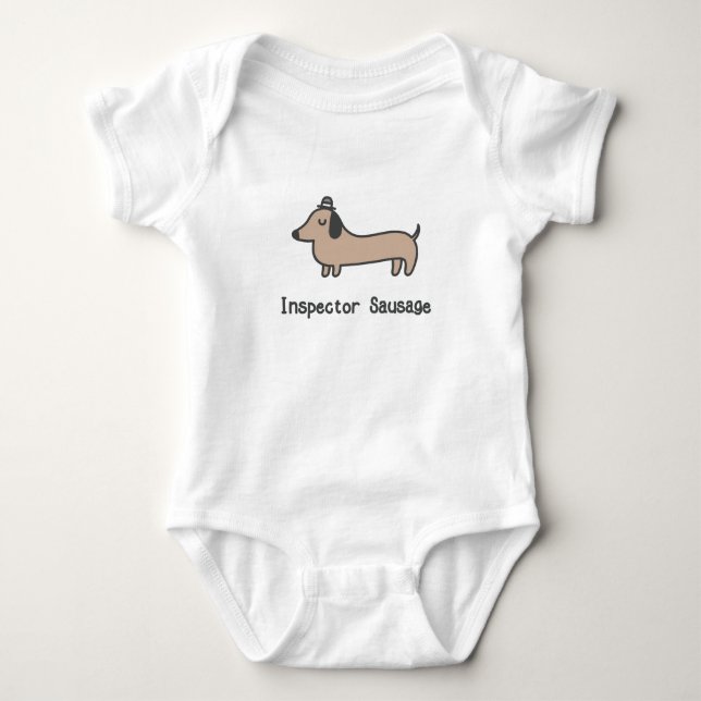 Inspector Sausage Baby Bodysuit (Front)