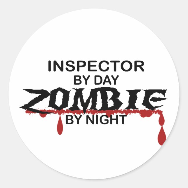 Inspector Zombie Classic Round Sticker (Front)