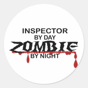 Inspector Zombie Classic Round Sticker